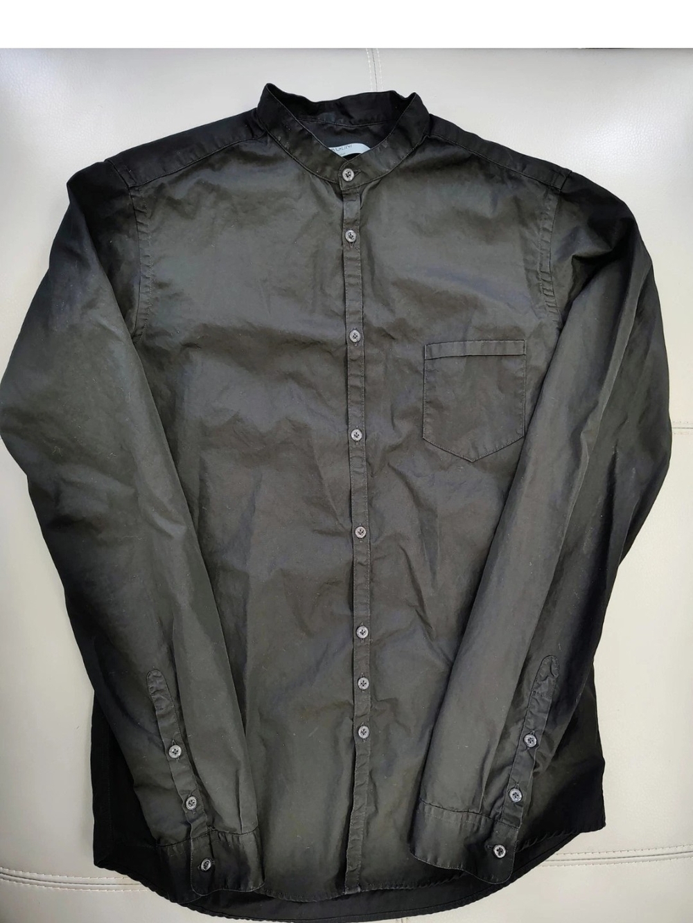 Men's Aglini Black Button Up Shirt Size Small Slim Fit 40 EU ITALY